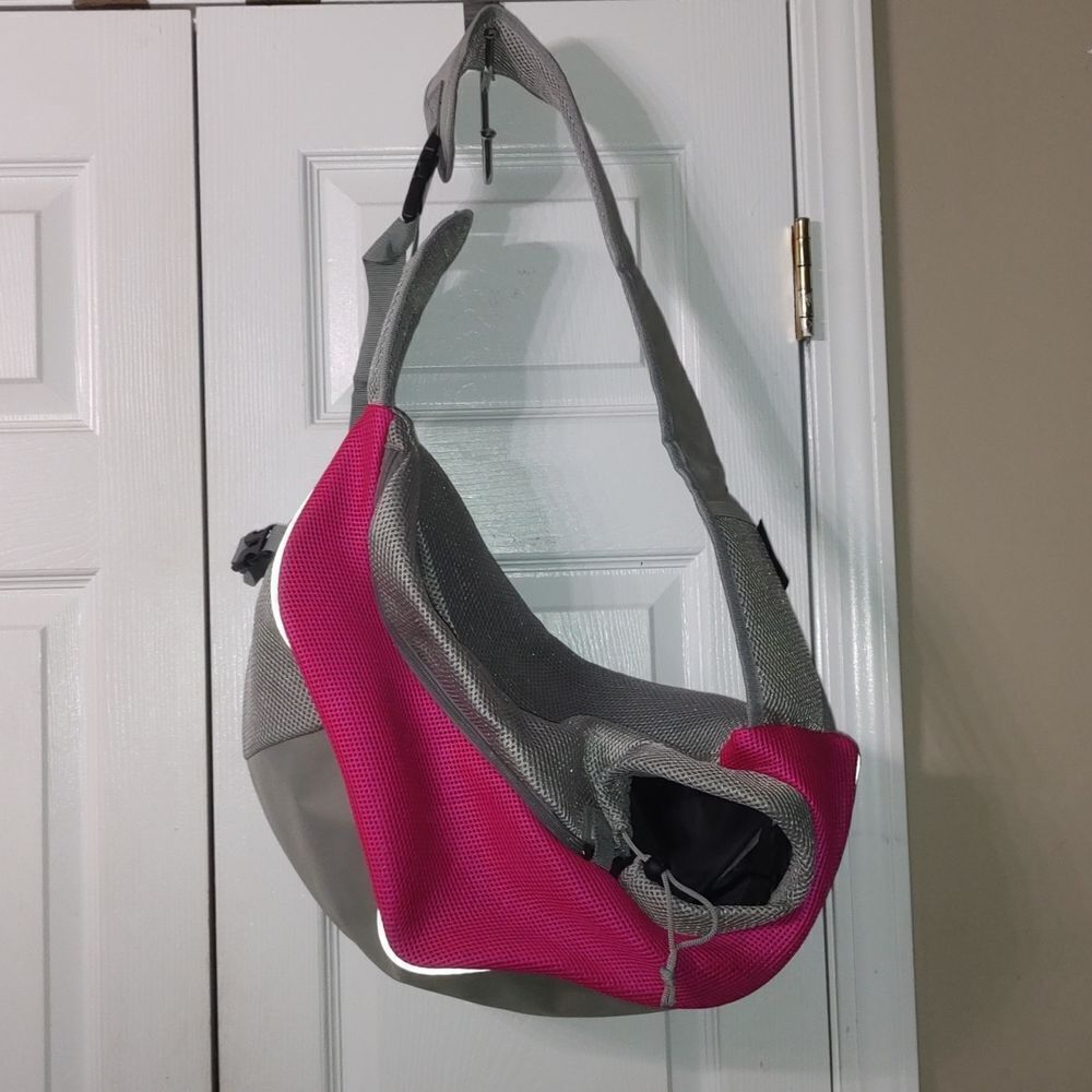Pawaboo Pet Dog Sling Carrier, Hand Free Drawstring Dog Papoose Sz Medium